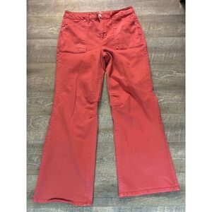 Size 13/31 Risen Jeans Womens Wide Leg Utility Pants Terracotta Red High Rise